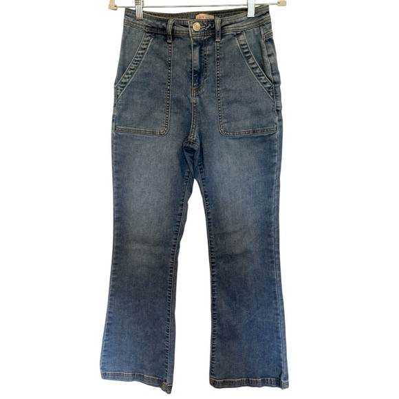 Knox Rose Blue Flare Women's denim jeans utility pockets size 6 - Picture 1 of 6